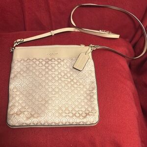 Coach Cream Crossbody Bag with Signature Monogram